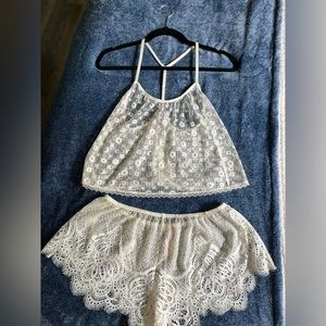 Brand new, with tags. Victoria’s secret lace/ mesh intimate pajama set.